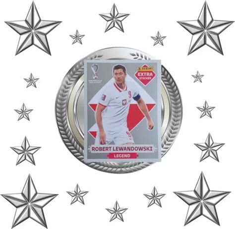 Figurinha Extra Copa 2022 Robert Lewandowski Legend Silver