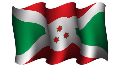 Premium Vector Realistic Burundi Waving Flag Design Vector Illustration