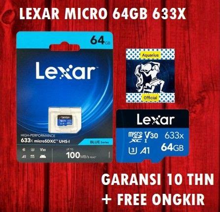 Lexar Micro SD 64GB 633X R 100Mbps High Performance NON TOKOCABANG