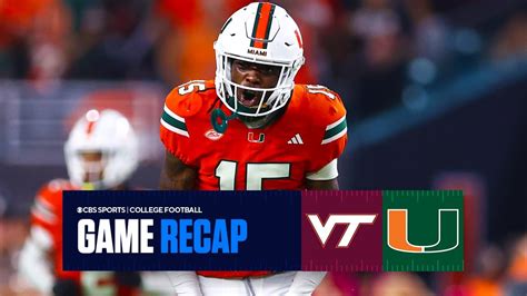 No Miami Survives Virginia Tech Hail Mary Attempt Game Recap Youtube