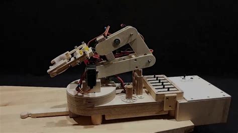 Dof Robot Arm Made Of Plywood Youtube