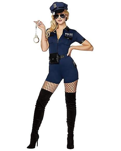 Adult Police Officer Romper Costume - Spirithalloween.com