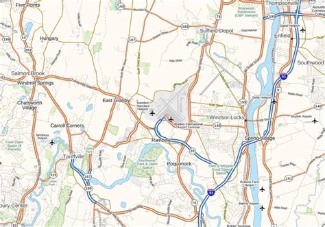 Bradley International Airport Map, Connecticut