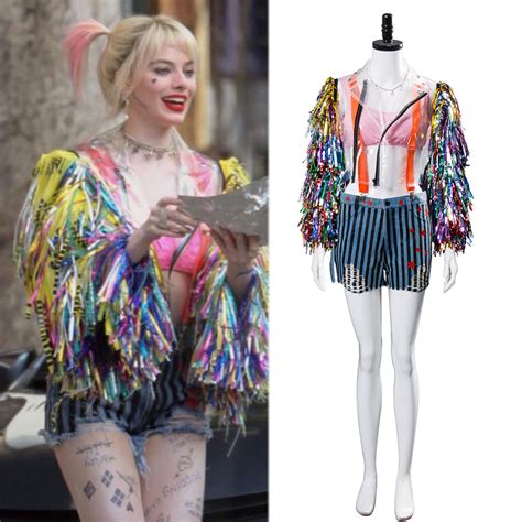 Harley Quinn Birds Of Prey Wings Jacket Cosplay Costume Set For