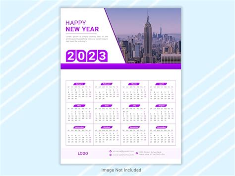 Premium Vector New Year Wall Calendar Design Template