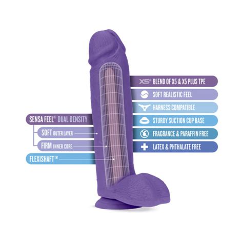 Bold Huge Dildo Au Naturel In W Balls Purple Blush Satisfaction