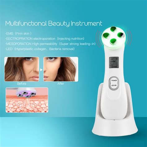 Rf Led Light Ems Electroporation Beauty Device Facial Massager Anti Aging Wrinkles Removal Face