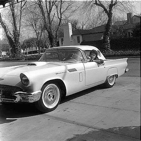 Annette Funicello with her 1957 Ford Thunderbird