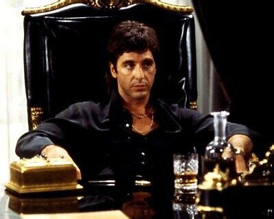 Al Pacino As Tony Montana Seated At His Desk Scarface 8x10 Inch Real