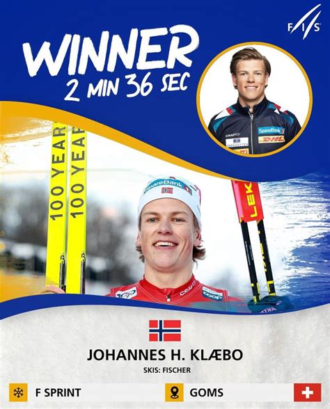 FIS Cross country Skiing World Cup Goms Klæbo won Men s Sprint Final