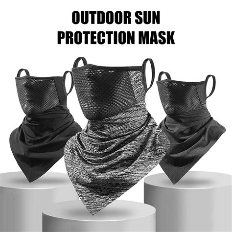 Uv Protection Face Mask Neck Gaiter Breathable Triangle Scarf With Ear