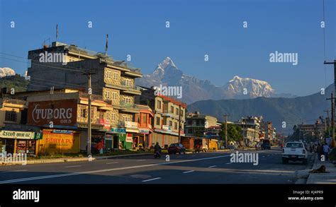 Pokhara Nepal Oct Buildings Located At Mountain Town In