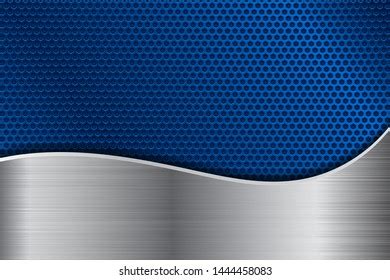 Blue Brushed Metal Texture Perforated Wave Stock Vector Royalty Free