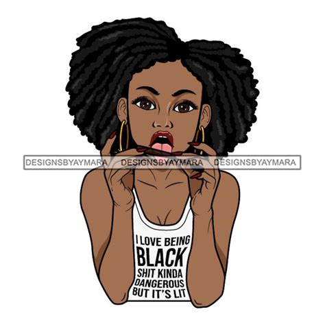 Afro Dope Woman Licking Rolling Blunt Pot Joint Hipster Melanin Svg