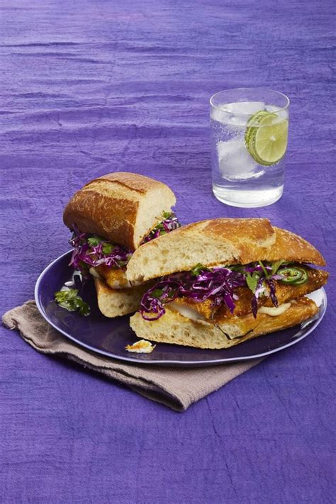 Best Crispy Fish Sandwiches With Honey Lime Slaw Recipe How To Make