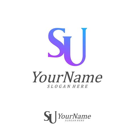 Letter Su Logo Design Template Initial Su Logo Concept Vector