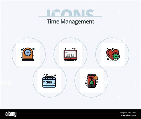 L Nea De Gesti N De Tiempo Llena Icon Pack Icon Design Reloj Hora