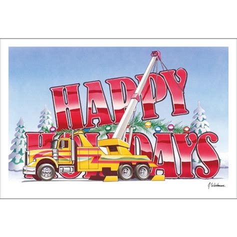 Happy Holidays Tow Truck Paul Oxman Publishing