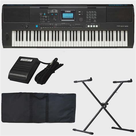 Kit Teclado Arranjador Yamaha Psr Ew Preto Teclas Suporte X