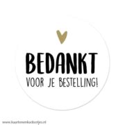 Stickers Rond Mm Bedankt Voor Je Bestelling Wit Kaarten En