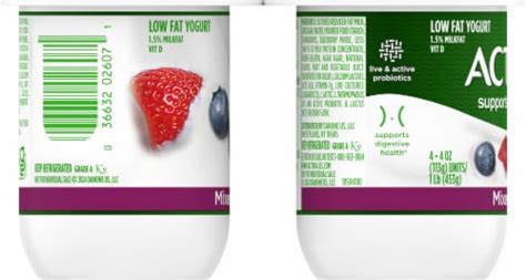 Activia Mixed Berry Lowfat Probiotic Yogurt Ct Oz Kroger