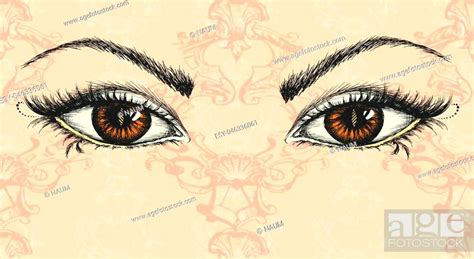 pair of eyes, hand drawing, vector illustration, Stock Vector, Vector ...