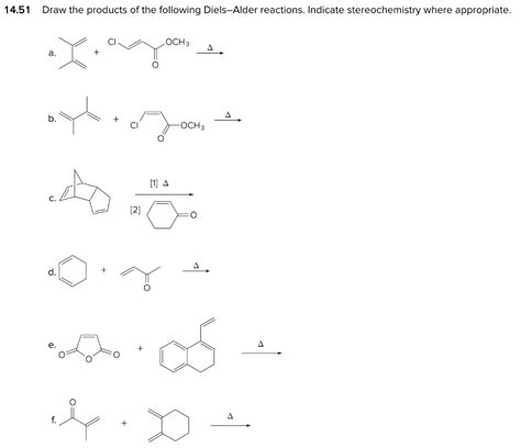 Solved 14.51 Draw the products of the following Diels-Alder | Chegg.com