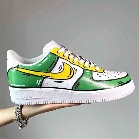 Nike Air Force Custom Cartoon Verde Llab Scarpe Custom