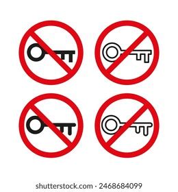 Key Prohibited No Key Icon Set Stock Vector (Royalty Free) 2286673231 ...