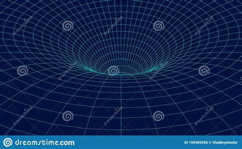 Wireframe Abstract Tunnel D Vectorwormgat Met Een Maasstructuur