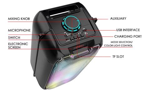 Ripley PARLANTE PORTÁTIL ALTAVOZ PISCINA BLUETOOTH RGB AUDIO RONDON