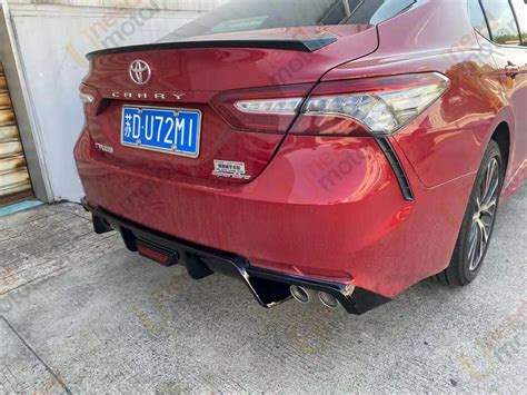 Fit 18 23 Toyota Camry Rear Bumper Lip Spoiler Lower Diffuser With Led Superautousa