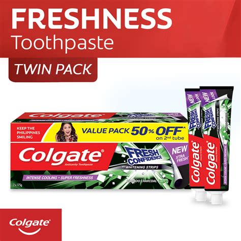 Colgate Fresh Confidence Bamboo Charcoal Toothpaste Ml Twin Pack