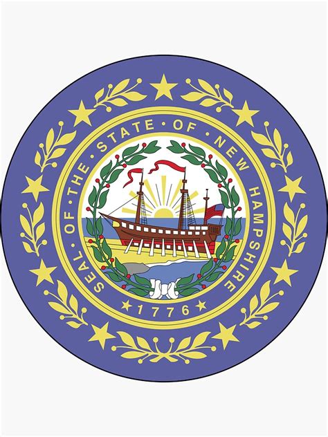 New Hampshire State Seal Sticker For Sale By Dloswa01 Redbubble