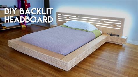 Diy Modern Plywood Platform Bed Part Led Backlit Headboard Build