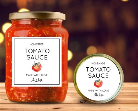 Tomato Sauce Label Canning Labels Modern Label Custom Label