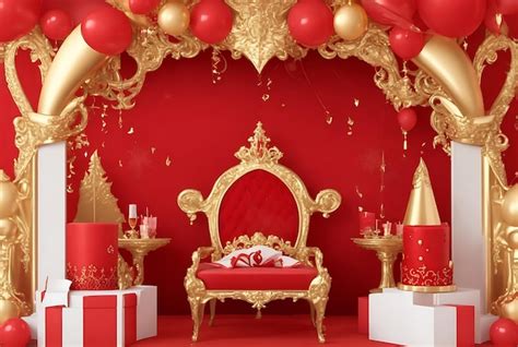 Premium Photo | A Brilliant Party A Royal Background with Red and Gold ...