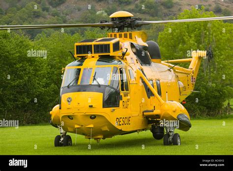 RAF Sea King Helicopter On A Mountain Rescue Mission Ambleside Lake