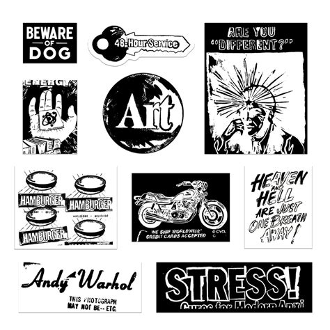 Warhol Black And White Ads Sticker Sheet