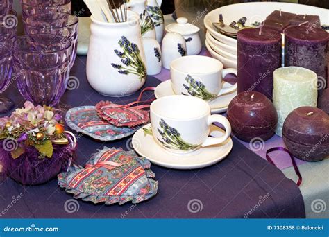 Purple kitchenware stock photo. Image of table, cups, food - 7308358