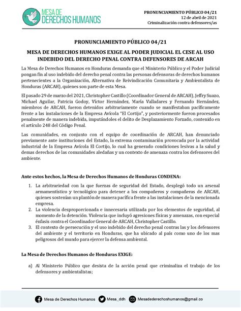 HONDURAS TIERRA LIBRE Ministerio Público quiere sepultar la protesta