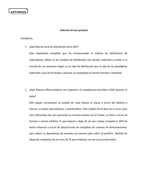 Caso Practico Unidad Trabajo Escrito Soluci N Al Caso Pr Ctico