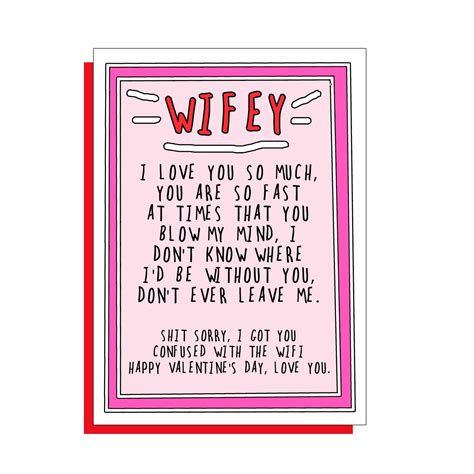 Wife Funny Valentine Card Go La La Greeting Cards And Ts