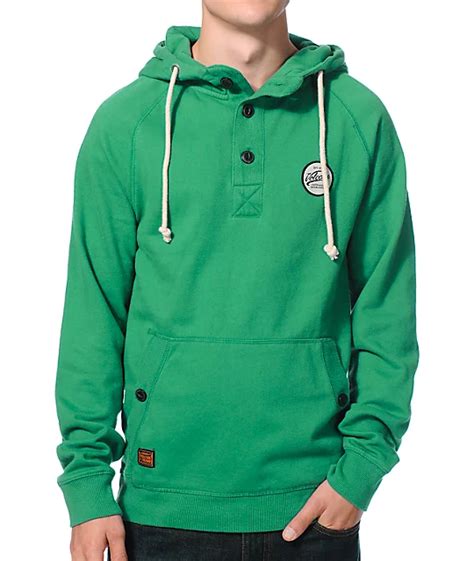 Volcom Programmer Kelly Green Henley Pullover Hoodie Zumiez