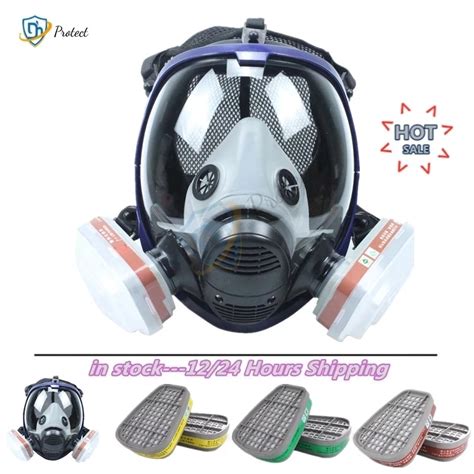 Full Face Paint Gas Mask 6800 Respirator Chemical Mask With Carbon Filter Cartridge Full