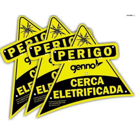 Placa de Advertência Cerca Elétrica Genno 10003754 Cerca Elétrica