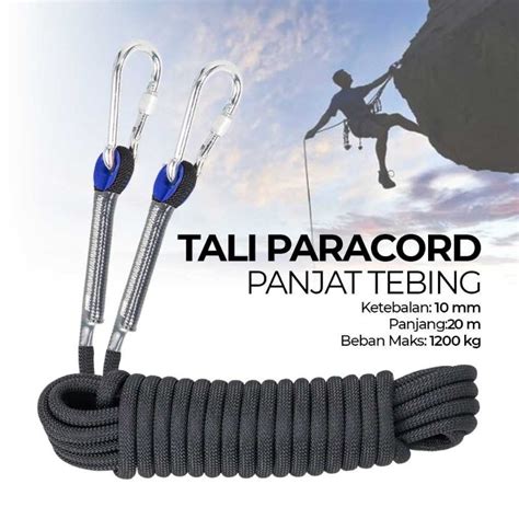 Jual Tali Paracord Panjat Tebing Climbing Rope 12mm 20m With Steel