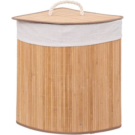 Five Panier À Linge D Angle En Bambou H 50 Cm Capacité 48 L H2005