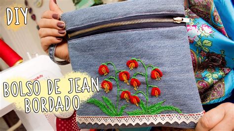 Bolso Bordado A Mano Reutilizando Un Jean Cast On Stitch Handbag