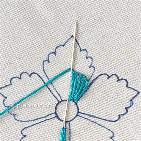 Hand Embroidery Beautiful Flower Design Buttonhole Stitch Hand